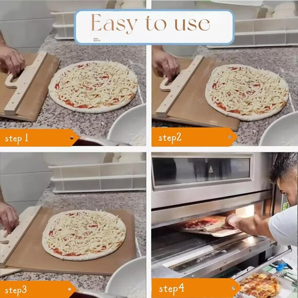 Sliding Pizza Peel Spatula Paddle Wooden Non-stick Shovel with Handle(1 Set) - Picture 6 of 10